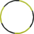 Produktbild: Relaxdays Hula Hoop Reifen, 98cm Ø, Fitnessreifen für Erwachsene, 1,2kg, zum Abnehmen, Bauchtraining, Massage, gelb/grau