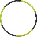 Produktbild: Relaxdays Hula Hoop Reifen, 98cm Ø, Fitnessreifen Für Erwachsene, 1,2kg, Zum Abnehmen, Bauchtraining, Massage, Gelb/grau