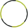 Produktbild: Relaxdays Hula Hoop Reifen, 98cm Ø, Fitnessreifen Für Erwachsene, 1,2kg, Zum Abnehmen, Bauchtraining, Massage, Gelb/grau