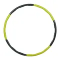 Produktbild: Relaxdays Hula Hoop Reifen, 98cm Ø, Fitnessreifen für Erwachsene, 1,2kg, zum Abnehmen, Bauchtraining, Massage, gelb/grau