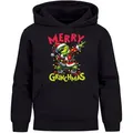 Produktbild: MoonWorks Hoodie Kinder Hoodie Weihnachtspullover Jungen Mädchen Merry Grinchmas schwarz 164