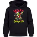 Produktbild: MoonWorks® Kinder Hoodie Weihnachtspullover Jungen Mädchen Merry Grinchmas Weihnachtsoutfit Schwarz 164