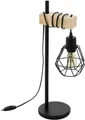 Produktbild: EGLO Tischleuchte TOWNSHEND 5 Tischlampe, Stahl und Holz, E27, IP20, Nachttischlampe, Ein-/Ausschalter, ohne Leuchtmittel, Tischleuchte, L22 x B15,5 x H50 cm, schwarz, braun, 1X60W exkl.