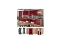 Produktbild: Vicco Eckunterschrank Küchenschrank Küchenmöbel Fame-Line Eiche Rot Bordeaux modern 87 cm Küche Eckküche Einbauküche Doppel-Drehtür Einlegeboden Blende Küchenzeile Hochglanz