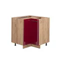 Produktbild: Vicco Eckunterschrank Fame-Line, Bordeaux Hochglanz/Goldkraft Eiche, 80.5 cm ohne Arbeitsplatte