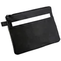 Produktbild: ALASSIO 42232 - Bank-Utensilientasche, Banktasche aus Leder mit Reißverschluss, Transporttasche für Münzen, Geldscheine und Wertsachen, Money Pouch, Multifunktionstasche ca. 25 x 19 cm, schwarz