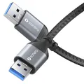 Produktbild: Sonero® USB-A auf USB-A Datenkabel, Verbindungskabel, Kabel Typ A, 3.0, 5GB/s, space grey/schwarz, 1,00m