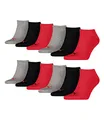 Produktbild: PUMA unisex Sneaker Socken Kurzsocken Sportsocken 261080001 12 Paar, Farbe:Mehrfarbig, Menge:12 Paar (4 x 3er Pack), Größe:43-46, Artikel:-232 black/red