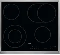 Produktbild: AEG HK634060XB Autarkes Glaskeramikkochfeld, 57,6 cm breit, Edelstahl-Rahmen, TouchControl, schwarz