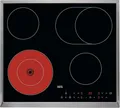 Produktbild: AEG Glaskeramikkochfeld autark 60cm – 4 Zonen mit Bräter- und Zweikreiskochzone – 14 Stufen – Edelstahlrahmen – Timer – Touch-Bedienung je Zone – Kindersicherung – HK634060XB