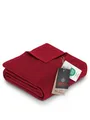 Produktbild: Ibena Porto XXL Decke 180x220 cm – Baumwollmischung weich, warm & waschbar, Tagesdecke rot einfarbig