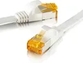 Produktbild: CAT 7 Ethernet Kabel Patchkabel Netzwerkkabel LAN Kabel 10m weiß flach SEBSON