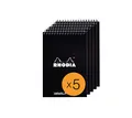 Produktbild: Rhodia 165039C 5 Spiralblöcke DotPad A5 80 Blatt dot Lineatur Schwarz