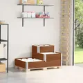 Produktbild: vidaXL Paletten-Aufsatzrahmen 3-fach Braun 120x80 cm Massivholz Kiefer
