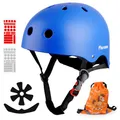 Produktbild: Kinder Fahrradhelm EN1078 CE Certified, Verstellbarer Kinnriemen, 3D DIY & Reflektierende Aufkleber, Sporthelm für Roller & Inlineskates, Unisex für Jungen und Mädchen (Blau, XS)