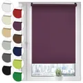 Produktbild: Verdunkelungsrollo Klemmfix ohne Bohren 55cm x 100cm Violett Verdunklungsrollo Fensterrollo Rollo Seitenzugrollo Klemmrollo für Fenster & Tür
