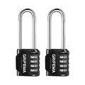 Produktbild: GRIFEMA 2 Pack Zahlenschloss 4 Stellig mit Langer Bügel - Vorhängeschloss Wetterfest Frostsicher, Schloss mit Zahlencode Zinklegierung Robust, Sicher, Schlösser für Spind, Garage, Tor, Schule, Koffer