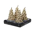 Produktbild: Kaemingk Teelicht, Teelichter Kerzen Paraffin 7cm Tannenbaum Form 4er Set Gold