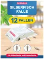 Produktbild: Gerobug Silberfischfalle 12 Stück mit giftfreiem Lockmittel in Allen Wohnräumen - Bonus-Guide zum Silberfische bekämpfen auch bei Spinnen- & Kakerlaken - Alternative zu Silberfisch Köderdose