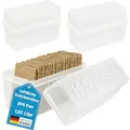 Produktbild: My-goodbuy24 Knäckebrotdose Knäckebrot Box mit Deckel - Brotbox - luftdicht - Aufbewahrungsbox - Transparent/weiß (2 Stück - weiß)