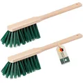 Produktbild: Handfeger Langer Stiel, 2er Set, Made in Germany, Robuster Handbesen mit langem Stiel ideal für Draußen, Garten, Außen, Langstiel Handkehrer