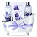 Produktbild: Lavendel Wellness Set Frauen Beauty Badeset Geschenk Muttertag 7 Stück