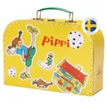 Produktbild: Pippi Langstrumpf Pippi Pappkoffer Gelb 25 cm – Kinderkoffer mit Illustrationen perfekt für Spiel und Abenteuer