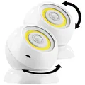 Produktbild: Lunartec 2er-Set ultrahelle COB-LED-Akku-Leuchten mit PIR Sensor, 200 lm, weiß