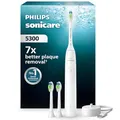 Produktbild: Philips Sonicare 5300 elektrische Zahnbürste, Schallzahnbürste mit 2 Intensitätsstufen, Andruckkontrolle, EasyStart, Smartimer und BrushPacer, Weiß, Modell HX7108/04 [Neue Technologie]