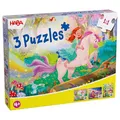 Produktbild: HABA Puzzles Zauberträume – 3er Set Kinderpuzzles mit echtem Glitzer-Effekt – Motive: Einhorn, Fee & Prinzessin – Ab 4 Jahren – 24, 35 & 48 Teile 2013401001