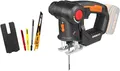 Produktbild: Worx Akku-Stichsäge WORX Akku-Multisäge WX550.9 20V Stichsäge Säbelsäge ohne Akku, Per Knopfdruck kann die Stichsäge in eine Säbelsäge umgewandelt werden