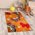 Produktbild: CARPETIA Süßer Kinderzimmerteppich mit Schmetterlingsdesign • farbenfroh • orange, 80 x150 cm