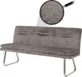 Produktbild: Sitzbank HWC-H70, Esszimmerbank Bank Polsterbank, Lehne Stoff/Textil Chenille Edelstahl gebürstet 180cm dunkelgrau