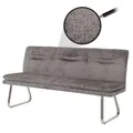 Produktbild: Mendler Sitzbank HWC-H70, Esszimmerbank Bank Polsterbank, Lehne Stoff/Textil Chenille Edelstahl gebürstet 180cm - dunkelgrau