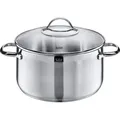 Produktbild: Silit Achat Kochtopf hoch 24cm, Glasdeckel, Fleischtopf 5,7l, Edelstahl poliert, Topf Induktion, unbeschichtet, backofengeeignet
