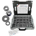 Produktbild: FRANTOS L-BOXX Sortimentskoffer mit Muttern und Scheiben in Edelstahl A2-6.590 tlg. I Sechskantmuttern Sicherungsmutter Unterlegscheiben Sortiment Schraubensortiment