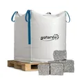 Produktbild: Granitpflaster Pflastersteine Großpflaster Granit Pflaster Stein Garten Rasenkante Naturstein Gespalten Grau 15/17cm 1.000kg BigBag / 1 Palette