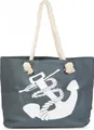 Produktbild: styleBREAKER Strandtasche Flechtoptik Strandtasche mit Anker Print (1-tlg)