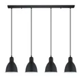 Produktbild: EGLO Pendelleuchte PRIDDY Hängeleuchte, Pendellampe, Stahl, schwarz, E27, Industrial, ohne Leuchtmittel, Wohnzimmerlampe, Esszimmerlampe, 4 flammig, Vintage, 110x97,5x15,5cm