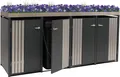 Produktbild: 4er-Mülltonnenverkleidung HWC-O67, Mülltonnenbox mit Pflanzkasten, Metall 125x260x84cm 95kg anthrazit Edelstahl