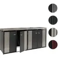 Produktbild: 4er-Mülltonnenverkleidung HWC-O67, Mülltonnenbox mit Pflanzkasten, Metall 125x260x84cm 95kg ~ anthrazit Edelstahl