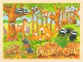 Produktbild: goki 57734 - Einlegepuzzle Tierkinder im Wald aus Holz, Holzpuzzle mit Tiermotiven, Lernspielzeug und Kinderpuzzle, fördert Fantasie und Motorik der Kinder, 40cm x 30cm, 48er Set, ab 3 Jahre