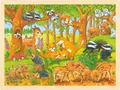 Produktbild: TIERKINDER IM WALD Holzpuzzle Rahmenpuzzle Kinderpuzzle Waldtiere 48 Teile NEU