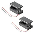 Produktbild: 2x Batteriehalter für 9 V-Block Akkuhalter Batteriefach mit Schalter Ein Aus