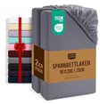 Produktbild: Utopia Bedding - 2er Set Spannbettlaken 90x200cm - Grau - Gebürstete Mikrofaser Spannbetttuch - 35 cm Tiefe Tasche