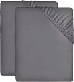Produktbild: Utopia Bedding - 2er Set Spannbettlaken 90x200cm - Grau - Gebürstete Mikrofaser