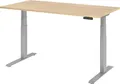 Produktbild: HAMMERBACHER Schreibtisch Sitz-Steh-Schreibtisch elektrisch 160x80cm Eiche/Silber