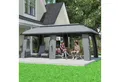 Produktbild: Outsunny Pavillon Partyzelt mit Doppeldach, mit 4 Seitenteilen, (Gartenpavillon, Pavillon), Garten, Terrasse, Balkon, Dunkelgrau