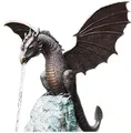 Produktbild: Ghzste Garten-Drachen-Statue, Drachenbrunnen Statue Harz Wasserspiel Skulptur Outdoor Drachen Handwerk Dekoration Garten Brunnen Ornamente Zubehör Outdoor Hof Dekoration