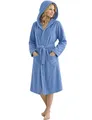 Produktbild: Morgenstern Bademantel Damen mit Kapuze 100% Baumwolle Frottee OEKO-TEX® Morgenmantel Marina Jeans-Blau Gr. M